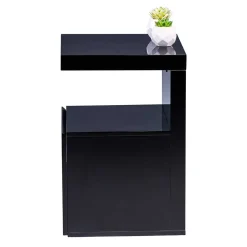 Beistelltisch mit Auszug in Schwarz - Andasenia