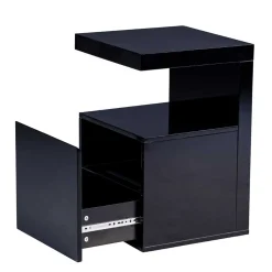 Beistelltisch mit Auszug in Schwarz - Andasenia