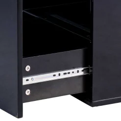 Beistelltisch mit Auszug in Schwarz - Andasenia