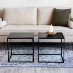 Beistelltisch mit Bügelgestell in Schwarz - Espnoz