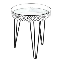 Beistelltisch mit Platte aus Spiegelglas - Elba