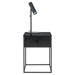 Beistelltisch mit Schublade in Schwarz - Esbessa