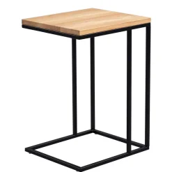 Beistelltisch mit Wildeiche geölt Tanja & Metall Schwarz lackiert