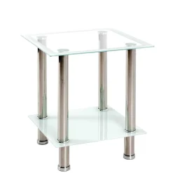 Beistelltisch mit zwei Glasplatten 40x46x40 cm - Ubinus