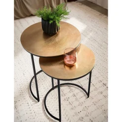 Beistelltisch Trio in Gold - Simorica (dreiteilig)