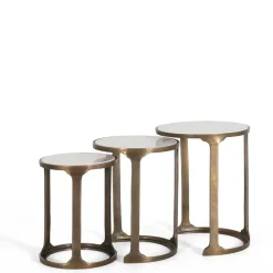 Beistelltisch Trio mit Marmorplatten - Manoja (dreiteilig)