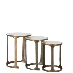 Beistelltisch Trio mit Marmorplatten - Manoja (dreiteilig)