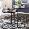 Beistelltische mit Tabletts in Silber - Makimona (zweiteilig)