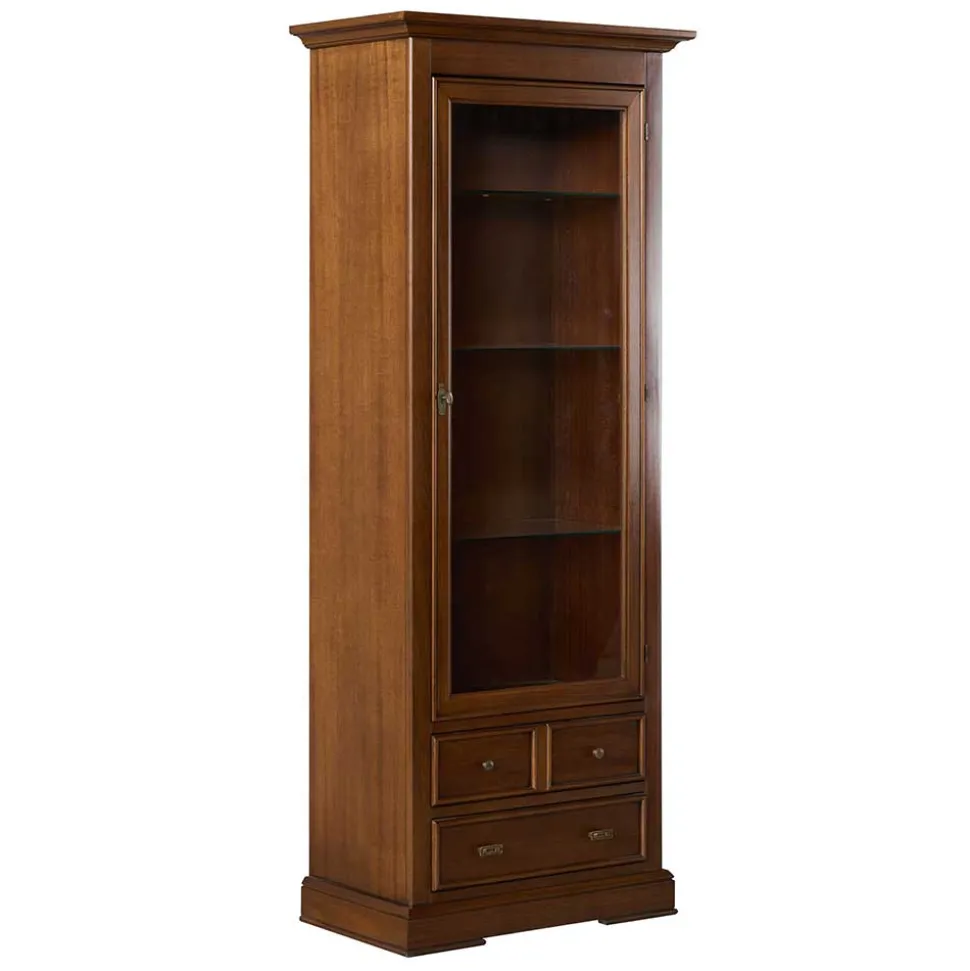 Beleuchtete Vitrine in Walnuss Braun - Istefanio