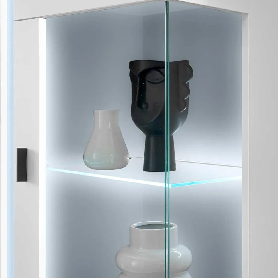 Beleuchteter Vitrinenschrank 125 cm hoch - Tirol