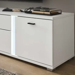 Beleuchtetes TV-Lowboard in Weiß - Tirol