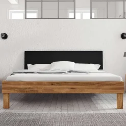 Überlanges Holzbett 210cm aus Wildeiche - Olbysca