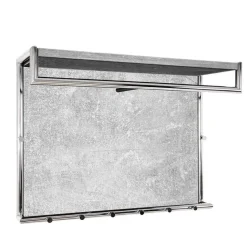Beton Dekor Wandgarderobe Janana mit Metall verchromt