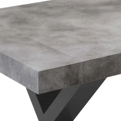 Betonoptik Ausziehtisch mit zwei Einlegeplatten - Relisa