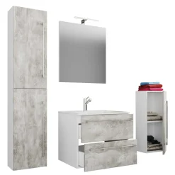 Betonoptik Badezimmermöbel Set - Salvadore (vierteilig)