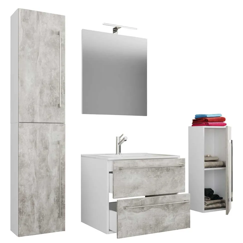 Betonoptik Badezimmermöbel Set - Salvadore (vierteilig)
