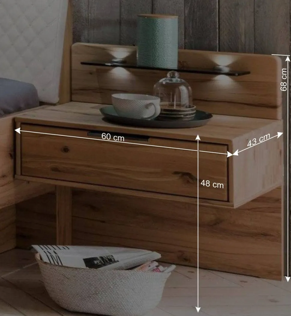 Bett Anlage aus Kernbuche - Krofun (dreiteilig)