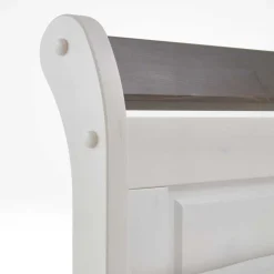 Bett Caneon in Weiß Grau