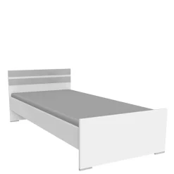 Bett in Weiß & Lichtgrau Beton Optik - Orsidio