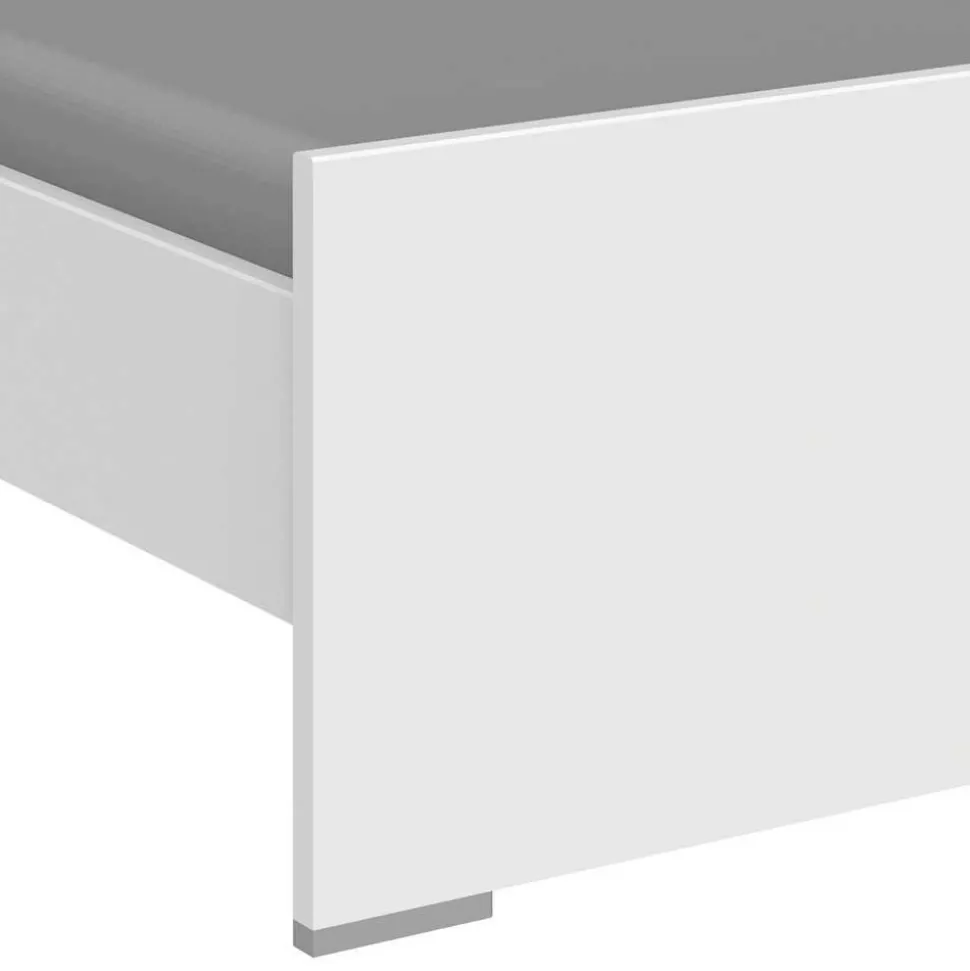 Bett in Weiß & Lichtgrau Beton Optik - Orsidio