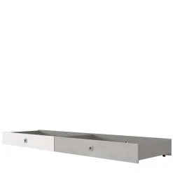 Bett in Weiß & Lichtgrau Beton Optik - Orsidio