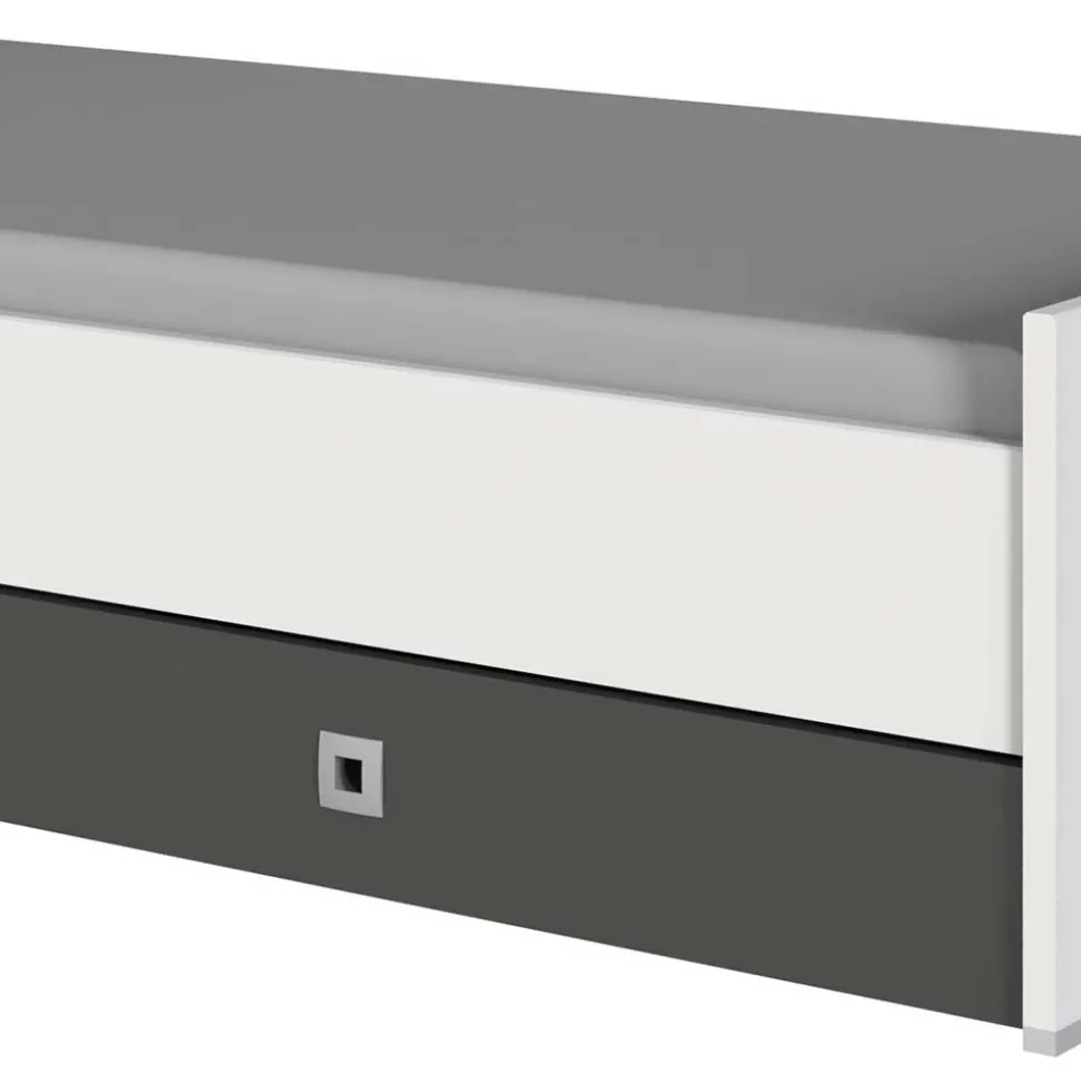 Bett in Weiß mit Dunkelgrau - Tamba