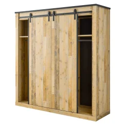 Bett mit Nachtkonsolen & Schrank - Naiavio (vierteilig)