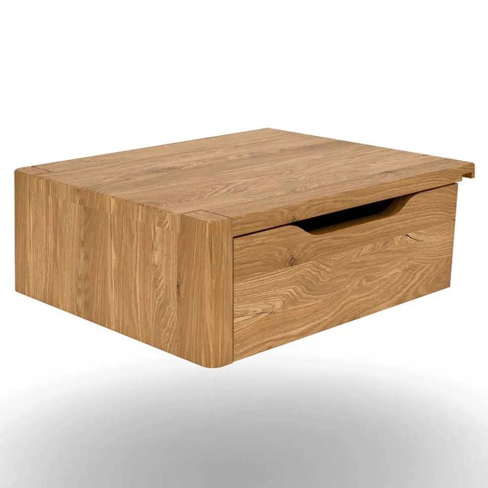 Bett mit Nachtkonsolen aus Wildeiche - Grenadys (dreiteilig)