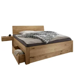 Bett mit vier Schubladen aus Wildeiche - Zennian (dreiteilig)