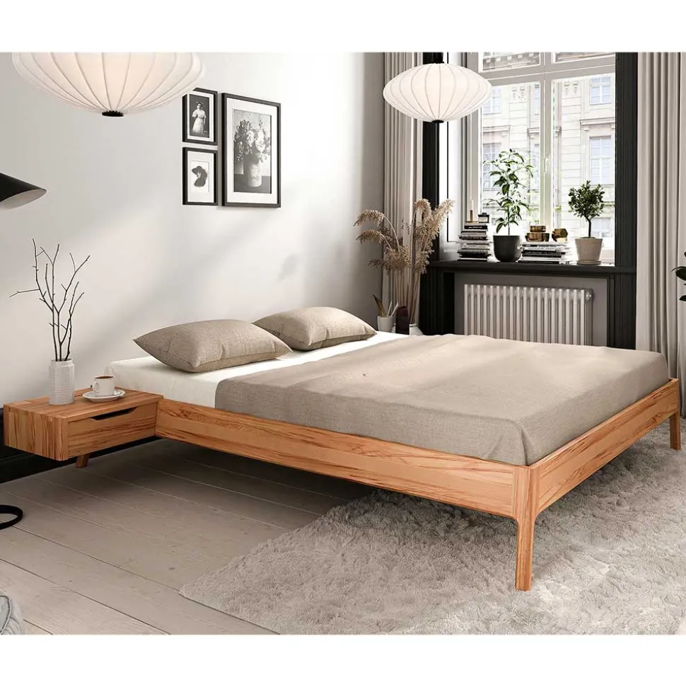 Bett ohne Kopfteil aus Kernbuche Massivholz - Bracco