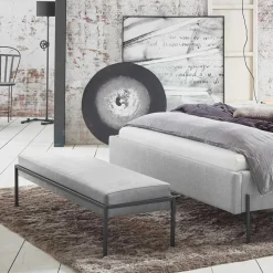 Bettbank in Grau Stoff - Onald