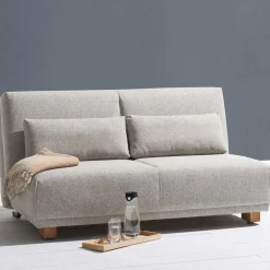 Bettcouch in Beige & Eiche - Memphis