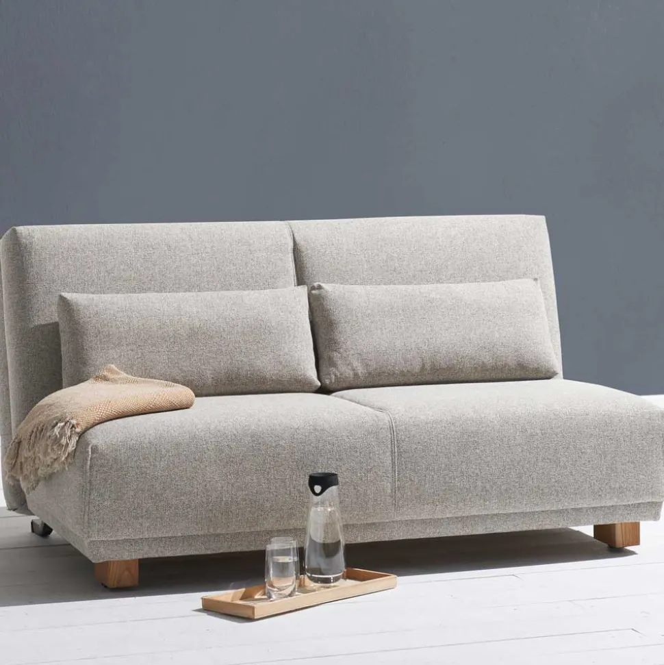 Bettcouch in Beige & Eiche - Memphis