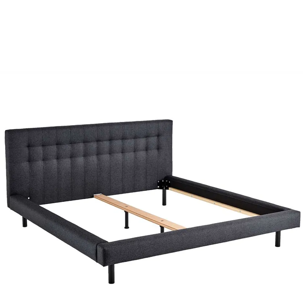 Bettgestell in Dunkelgrau mit 140x200 Liegefläche - Vladin