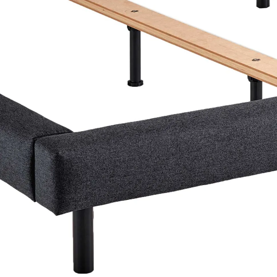 Bettgestell in Dunkelgrau mit 140x200 Liegefläche - Vladin