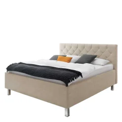 Bettkasten Bett in Beige Microfaser - Croscony
