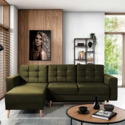 Bettsofa Polsterecke in Oliv Grün - Joshua