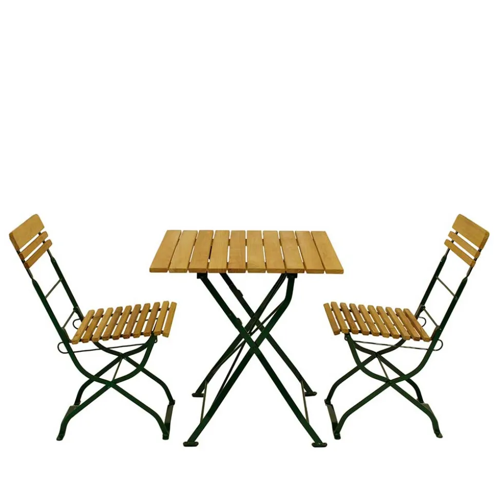 Biergarten Garnitur mit zwei Sitzplätzen - Couras (dreiteilig)