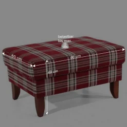 Big Ohrensessel in Rot kariert - Matieu