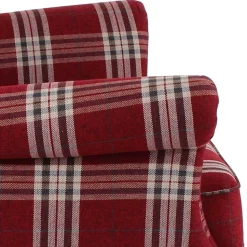 Big Ohrensessel in Rot kariert - Matieu