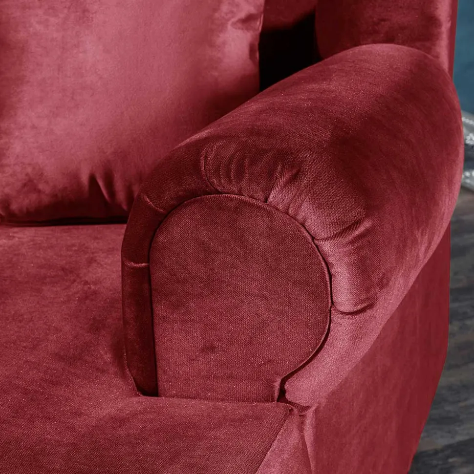 Big Sessel in Rot Samtvelours - Simple