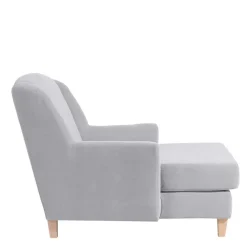 Big Wohnzimmersessel in Silbergrau Velours - Ortomola