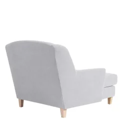 Big Wohnzimmersessel in Silbergrau Velours - Ortomola