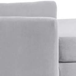 Big Wohnzimmersessel in Silbergrau Velours - Ortomola