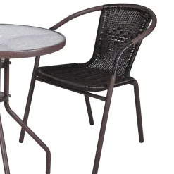 Bistro Sitzgruppe mit Glastisch - Justina (dreiteilig)