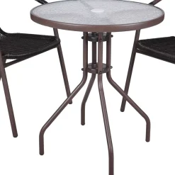 Bistro Sitzgruppe mit Glastisch - Justina (dreiteilig)