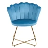 Blaue Samtstühle mit Muschel Design Lehne - Candelcero (2er Set)