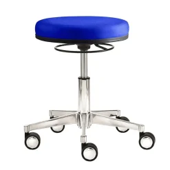 Blauer Bürohocker mit runder Sitzfläche 48cm - Suprima