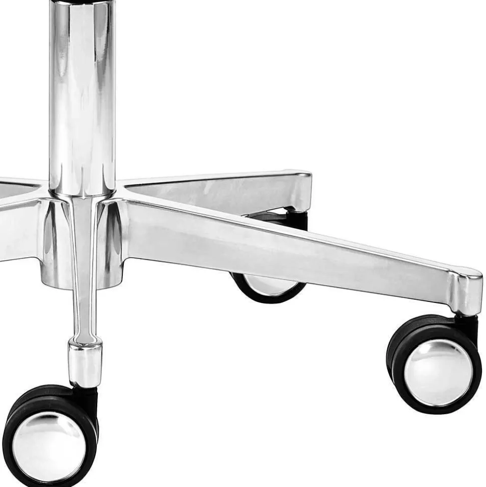 Blauer Bürohocker mit runder Sitzfläche 48cm - Suprima