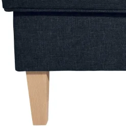 Blauer Ohrensessel mit Buche Beinen - Mag